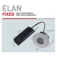 ELAN LED Fixed Downlight 8W 4000K 820lm IP65 Dimmable Fire Rated with Aluminium Bezel with 60 deg Beam ELAN-4K-AL
