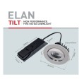 ELAN LED 8W 4000K Fire Rated Tilt Downlight Dimmable with Black Bezel IP20 rated 820lm 60deg Beam