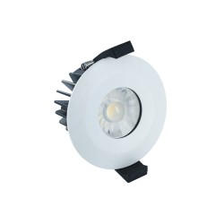 IP65 6W Fixed Fire Rated 3000K Dimmable LED Downlight in White 510lm 38deg 70-75mm Cutout