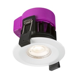 IP65 Fire Rated 6W LED Downlight in White Dim to Warm 3000K to 2200K 72mm Cutout Knightsbridge RW6DTW