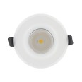 IP65 Matt White Fixed Fire Rated LED Downlight 9W 3000K 640lm Dimmable 36 deg Beam 70mm Cutout Integral LED Lux Fire