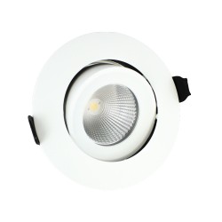 IP65 Fire Rated Tiltable LED Downlight 9W 3000K 650lm Dimmable 92mm Cutout 36 deg beam