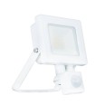 10W IP65 White Slim CCT LED Floodlight with Tri-Colour Selectable and Adjustable PIR, ALL-LED AFL010/CCT/PIR/W Hunter LED Flood with PIR