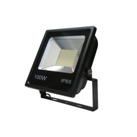 100W SMD LED Floodlight 6500K 8000lm in Black IP65 rated with Bracket for Security and Outdoor Lighting