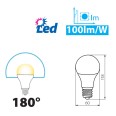 10W E27 LED Lamp Warm White 2700K 807lm A60 Thermoplastic White Non-Dimmable IP20 rated