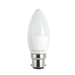 5.6W B22/BC LED Candle Bulb 2700K Dimmable 280 deg Beam Frosted Integral LED ILCANDB22DC025
