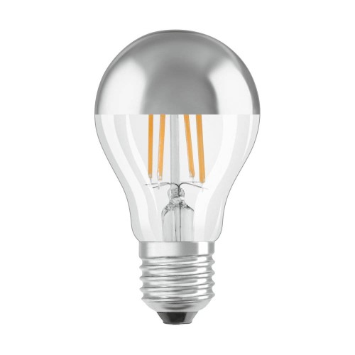 6.5W E27/ES Clear LED GLS Bulb with Mirror Crown 2700K 650lm 300 Beam Angle Non-Dimmable