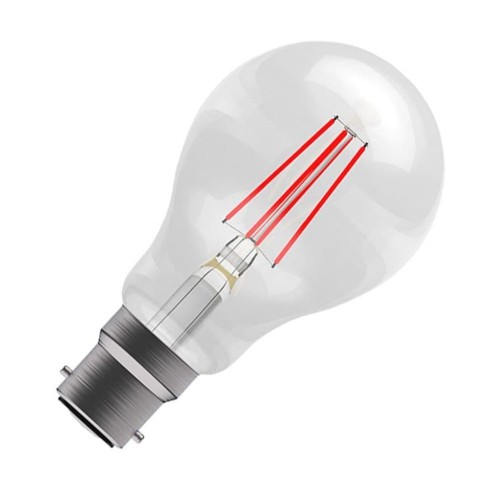 4W BC/B22 Red Coloured LED Filament Lamp GLS Bulb 240V Non-Dimmable