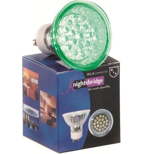 1W GU10 Green LED Light Bulb, Closed LED Lamp 50mm for GU10 Downlights