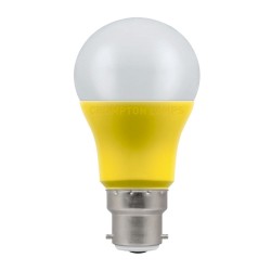 9W 110V LED GLS Thermal Plastic 2700K BC/B22d, Special Purpose GLS Lamp in Yellow and Opal Diffuser Crompton 11915