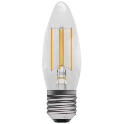 4W ES/E27 LED Filament Clear Candle Lamp Dimmable 2700K Warm White 470lm