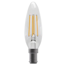 4W SBC Clear LED Filament Candle Lamp 2700K Warm White Dimmable, Bell Lighting 05306