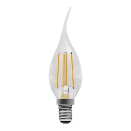 4W E14/SES LED Dimmable Filament Bent Tip Candle 2700K 470lm with Clear Diffuser Bell Lighting 05033