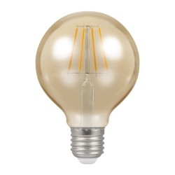 5W ES/E27 Dimmable LED Filament Globe Lamp 2200K 410lm, Round Vintage Lamp Antique Bronze