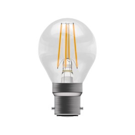 4W BC/B22 Filament Round LED Lamp 2700K 470lm Clear, Non-Dimmable Filament LED Lamp
