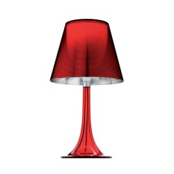 Flos Miss K Transparent Aluminised Red Table Lamp designed by Philippe Starck with Dimmer on Cord