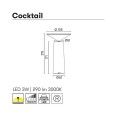 3W Cocktail LED Table Lamp in White with Touch Dimming 2700K 154lm LEDS-C4 10-8327-14-14