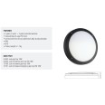 Luik Black with Plain Casing IP65 359mm Diameter Surface Mounted (Casing Only), Saxby Lighting 61646