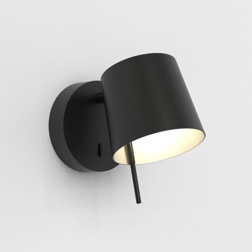 Miura LED Wall Light in Matt Black with Adjustable Head using 7.5W 367lm 2700K IP20 Switched (no shade), Astro 1444001