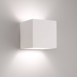Pienza 165 Plaster Square Wall Light (Paintable) using 1 x 12W max. LED E27/ES IP20 Dimmable, Astro 1196003