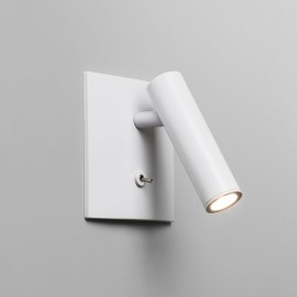 Enna Square Switched LED Wall Light in Matt White using Adjustable Head 4.47W 2700K LED, Astro 1058016