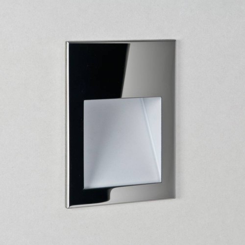 Borgo 90 2700K Polished Stainless Steel Square Recessed LED Wall Light 2W 68lm Dimmable IP20 Astro 1212024