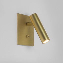 Enna Square Switched LED Wall Light Matt Gold Adjustable Head 4.5W 2700K LED, Astro 1058030