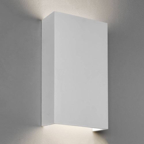 Rio 190 2700K LED Plaster Wall Light with integral 15.1W LED 1-10V Dimmable, Paintable Rectangular Up-and-Down Astro 1325006