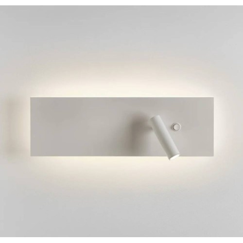 Edge Reader LED Single Switch Wall Light in Matt White using 15.3W Surround light and 3.9W 2700K Spotlight Switched Astro 1352008