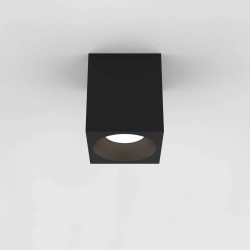 Kos Square 140 LED Textured Black Ceiling Spotlight IP65 rated c/w 11.9W 3000K LED, Astro 1326020