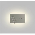 Edge Reader Mini Matt Nickel Dual LED Wall Light with 9.7W backlight and 4.1W 2700K Spotlight Switched, Astro 1352026