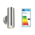 IP65 2 x 3W 3500K LED Up-and-Down Wall Light in Brushed Chrome, Non-dimmable LED Exterior/Interior Lamp