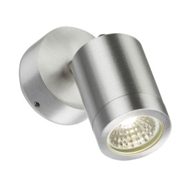 IP65 3W 3500K LED Adjustable Wall Spotlight in Brushed Chrome, Non-dimmable LED Exterior/Interior Lamp