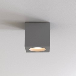 Kos II Square IP65 rated Bathroom Ceiling Recessed Spotlight in Textured Grey using GU10 LED 6W Lamp, Astro 1326045