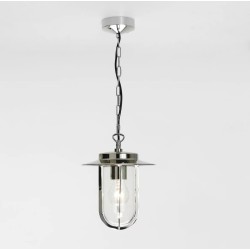 Montparnasse Polished Nickel Pendant with Clear Glass for Exterior Lighting IP44 12W max LED E27/ES, Astro 1096004