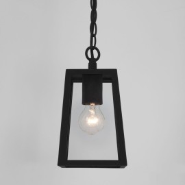 Calvi Pendant 215 in Textured Black with Clear Glass for Outdoor Ceiling Lighting IP23 12W LED E27/ES Astro 1306003