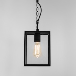 Homefield Pendant 240 in Black with Transparent Glass IP23 12W E27/ES LED lamp for Exterior Lighting, Astro 1095010