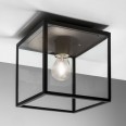 Box Ceiling Light in Textured Black with Clear Glass Diffuser using 1 x E27 max. 60W IP23, Astro 1354001