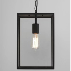 Homefield Pendant 360 in Black with Transparent Glass IP23 12W E27/ES LED lamp for Exterior Lighting, Astro 1095015