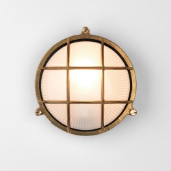 Thurso Round Natural Brass Wall / Ceiling Light using 1x E27/ES 12W max. LED Lamp IP44 Astro 1376005