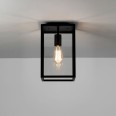 Homefield Ceiling Light in Textured Black with Clear Glass Diffuser IP23 E27 for Exterior Lighting, Astro 1095021