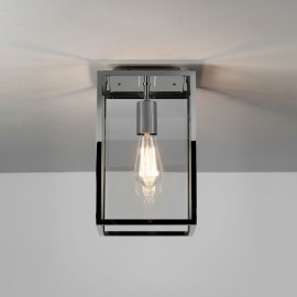 Homefield Ceiling Light in Polished Nickel with Clear Glass Diffuser IP23 E27 for Exterior Lighting, Astro 1095022