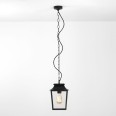 Richmond 200 Pendant Light in Textured Black with Clear Glass Diffuser IP23 E27/ES Dimmable