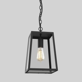 Calvi Pendant 305 in Textured Black with Clear Glass for Outdoor Ceiling Lighting IP23 12W LED E27 Astro 1306013