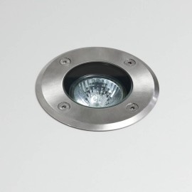 Gramos Round Ground Light in Brushed Stainless Steel IP65 using 1 x 6W LED GU10, Astro 1312001