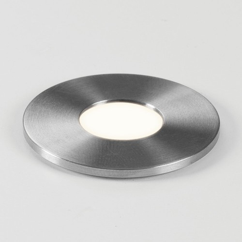 Terra Round 28 LED Light in Brushed Stainless Steel IP65 1W 40lm 3000K Dimmable LED, Astro 1201003