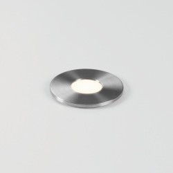Terra Round 28 LED Light in Brushed Stainless Steel IP65 1W 53lm 3000K Dimmable LED, Astro 1201005