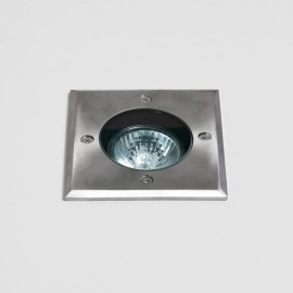 Gramos Square Ground Light in Brushed Stainless Steel IP65 rated using 1 x 6W GU10 LED, Astro 1312003