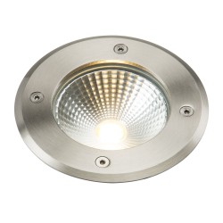 IP65 6W Round Ground Light LED in Stainless Steel 3000K 405lm with 2m Flex Cable, Knightsbridge LEDGL6