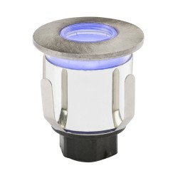 IP65 0.6W Mini Ground LED Blue Light with 3 Interchangeable Heads Stainless Steel / Chrome